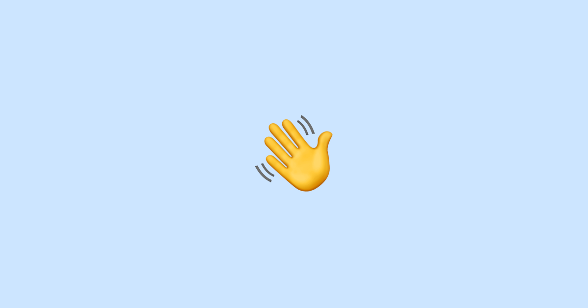Emoji: 👋. 