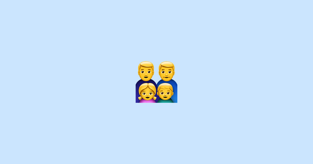 Family: Man, Man, Girl, Boy 👨‍👨‍👧‍👦 Emoji Meaning + Copy & Paste