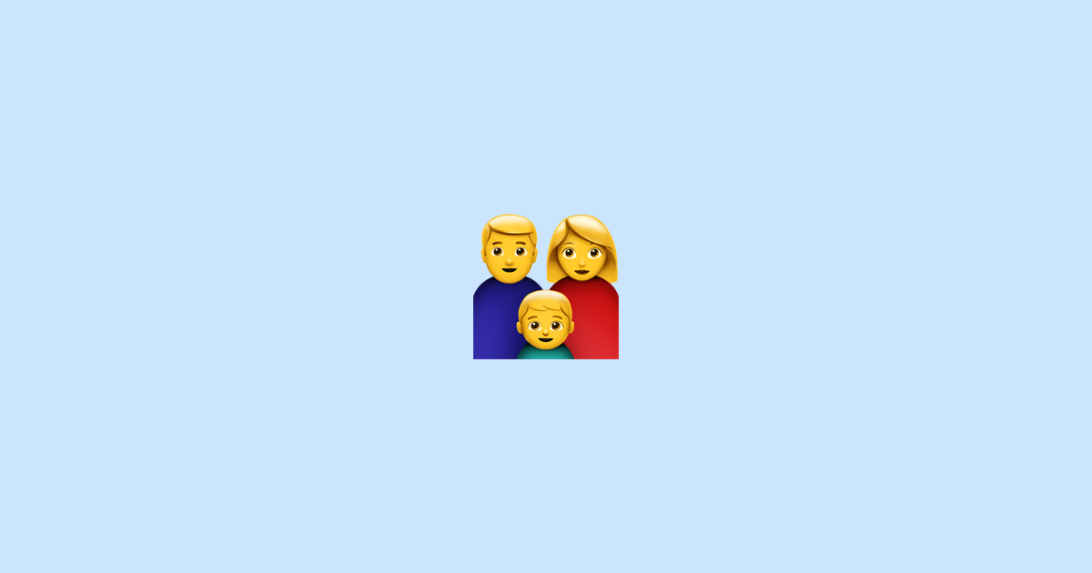 Family: Man, Woman, Boy 👨‍👩‍👦 Emoji Meaning + Copy & Paste