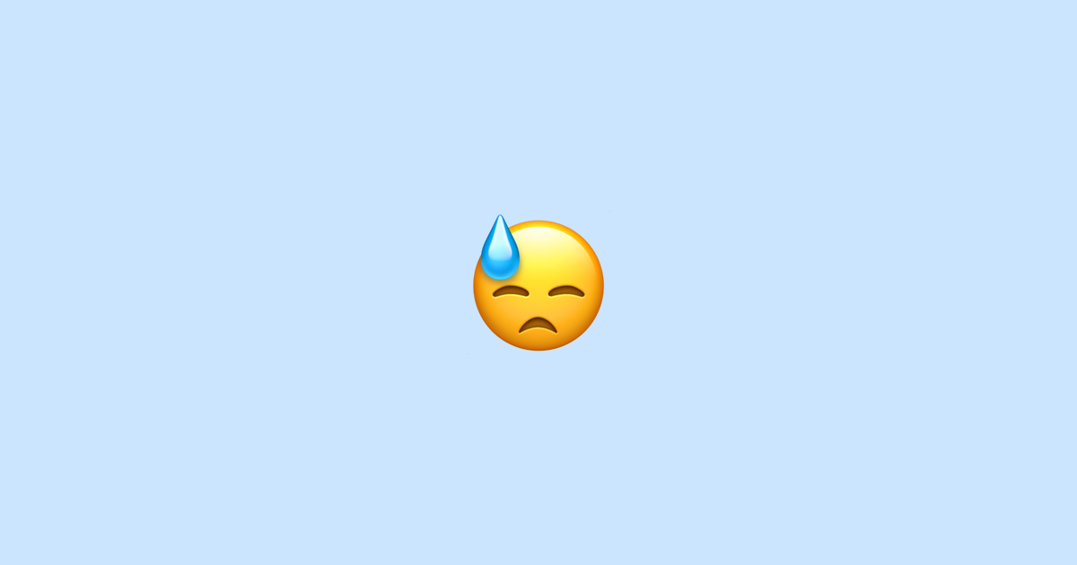 😓 Downcast Face With Sweat Emoji Meaning