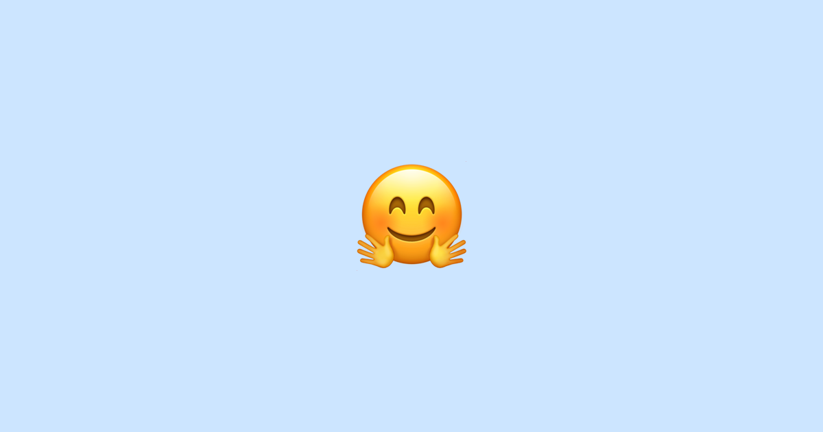 Verrassend genoeg Email Negen 🤗 blij gezicht met handen uitgestoken voor een knuffel - Emoji Betekenis