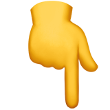 👇 dorso da mão com dedo indicador apontando para baixo - Emoji Significado