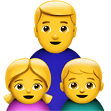 Familie: Mann, Mädchen und Junge (Smileys & Menschen - Familie)