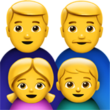 Familie: Mann, Mann, Mädchen und Junge (Smileys & Menschen - Familie)