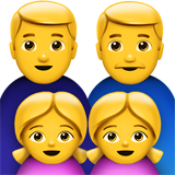 famille : homme, homme, fille et fille (Smileys & Personnes - Famille)