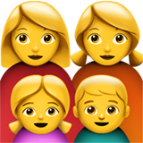 Familie: Frau, Frau, Mädchen und Junge (Smileys & Menschen - Familie)