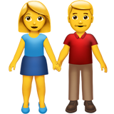 homem e mulher de mãos dadas (Smileys & Pessoas - FamÃ­lia)