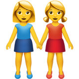 twee vrouwen hand in hand (Smileys en mensen - Familie)