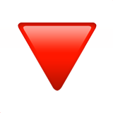 nedåtpekande röd triangel (symboler - Geometrisk)