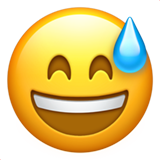 😅 visage souriant avec une goutte de sueur - Emoji Signification