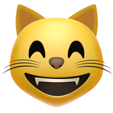 ko‘zlarini qisgan holda kulayotgan mushuk (Smileys va odamlar - Cat-Face)