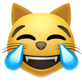 Cat Face With Tears Of Joy (Smileys & People - Cat-Face)