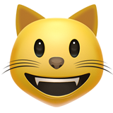 og‘zi ochiq holatda kulayotgan mushuk (Smileys va odamlar - Cat-Face)