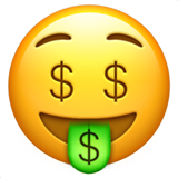 gezicht met geld in de mond (Smileys en mensen - Face-neutraal)