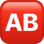 mygtukas „AB“ (raudona) Emoji (Apple)