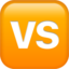 Großbuchstaben VS in orangefarbenem Quadrat Emoji (Apple)