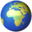 Europa și Africa pe glob Emoji (Apple)