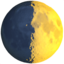 primo quarto di luna Emoji (Apple)