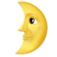 maan met gezicht in eerste kwartier Emoji (Apple)