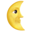 Last Quarter Moon Face Emoji (Apple)