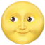 volle maan met gezicht Emoji (Apple)