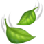 shamolda uchayotgan barg Emoji (Apple)