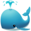 baleine soufflant par son évent Emoji (Apple)