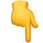 dorso da mão com dedo indicador apontando para baixo Emoji (Apple)