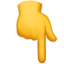 nach unten weisender Zeigefinger Emoji (Apple)