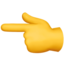 main avec index pointant à gauche Emoji (Apple)