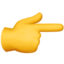 į dešinę pirštu rodanti ranka Emoji (Apple)