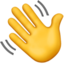 mano che saluta Emoji (Apple)