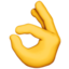 dłoń z gestem OK Emoji (Apple)