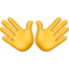 széttárt kéz Emoji (Apple)