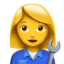 Woman Mechanic Emoji (Apple)