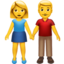 homem e mulher de mãos dadas Emoji (Apple)