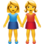 Pärchen aus Frau und Frau Emoji (Apple)