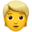 szőke hajú ember Emoji (Apple)