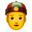 mężczyzna w chińskiej czapce Emoji (Apple)