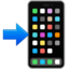 telefone celular com seta Emoji (Apple)