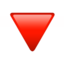 triangolo rosso punta in basso Emoji (Apple)