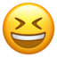 uśmiechnięta twarz z przymrużonymi oczami Emoji (Apple)