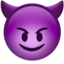 besišypsantis veidas su ragais Emoji (Apple)