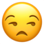 nelinksmas veidas Emoji (Apple)