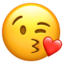 muka melayangkan ciuman Emoji (Apple)