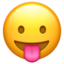 veidas su iškištu liežuviu Emoji (Apple)