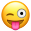 Winking Face With Tongue Emoji (Apple)