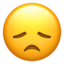 besviket ansikte Emoji (Apple)