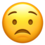 bezorgd gezicht Emoji (Apple)