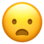 zachmurzona twarz z otwartymi ustami Emoji (Apple)